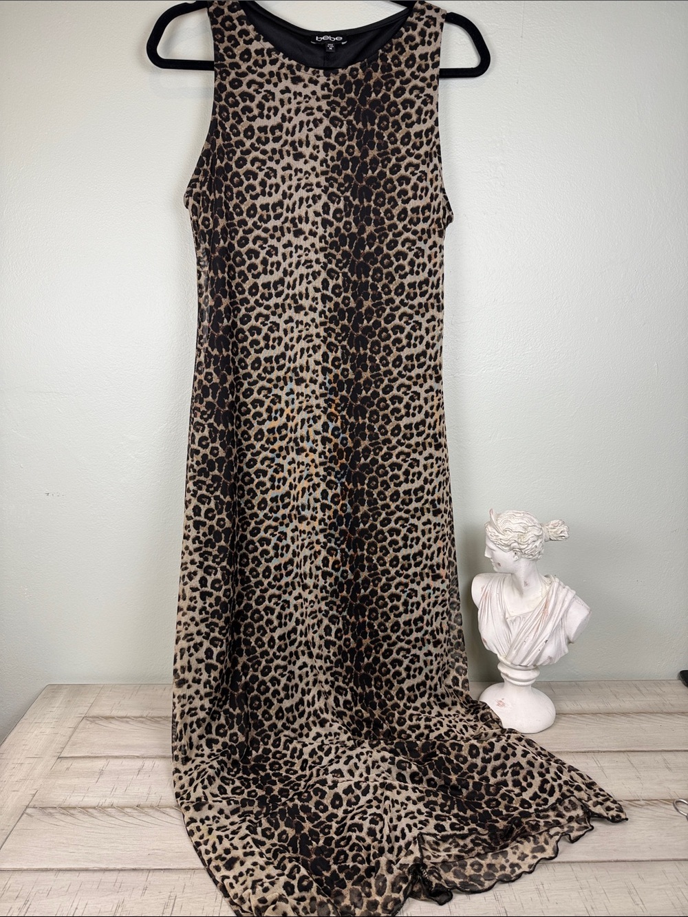 🐆Bebe Cheetah Leopard Animal Print Sleeveless Tank Dress Medium EUC Party Club
